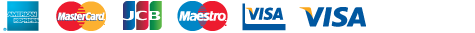 Payments powered by WorldPay: Amex, Mastercard, JCB, Maestro, Visa 